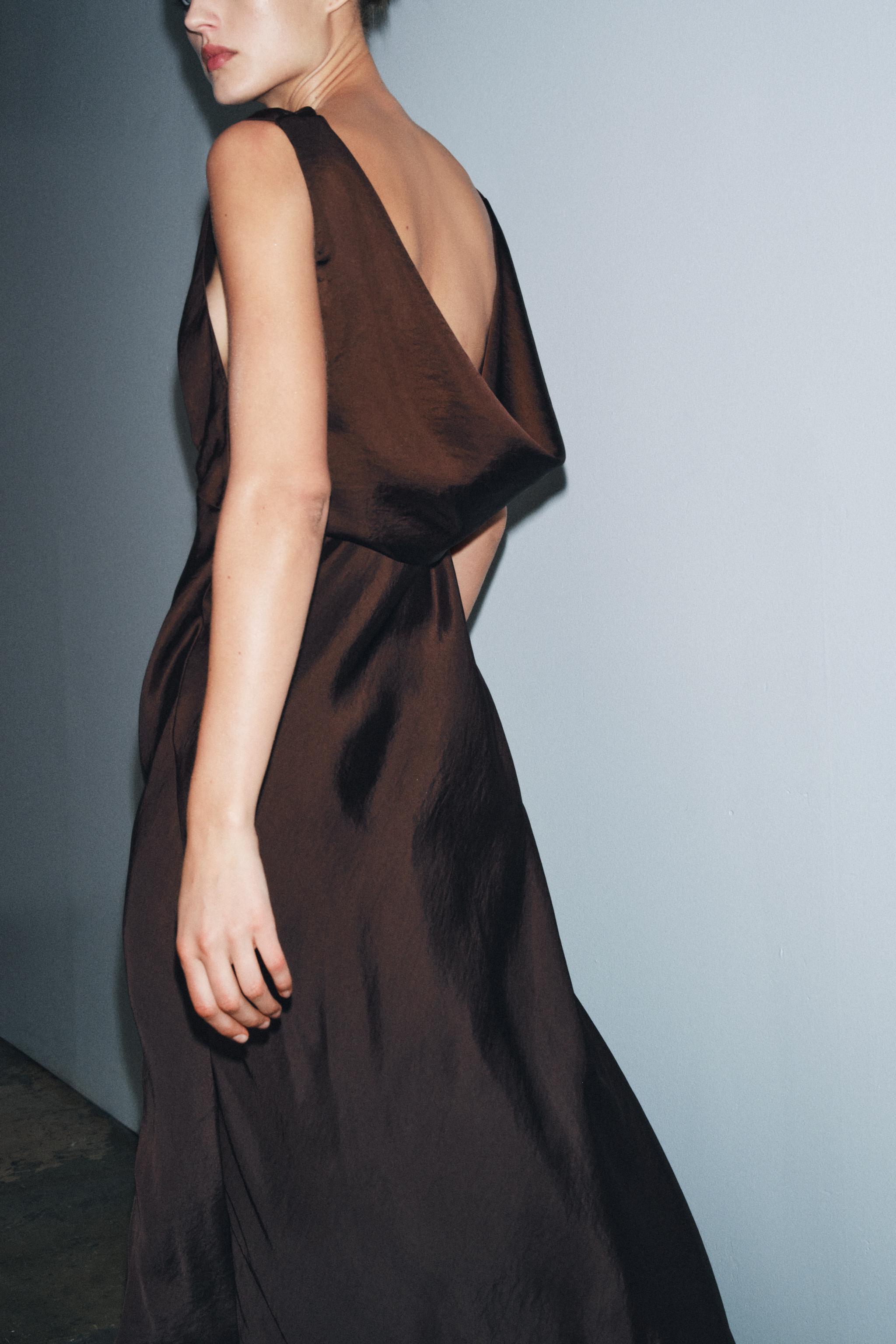 ZW COLLECTION SATIN EFFECT MIDI DRESS