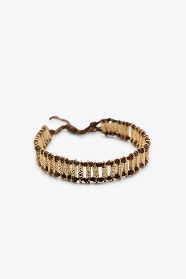 PACK BRACELET TISSU MÉTAL - Doré de Zara - Image 3