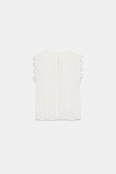 CONTRAST CROCHET TOP - Ecru by Zara - Image 6