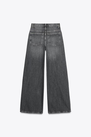JEAN TRF WIDE LEG TAILLE HAUTE CROISÉE - Gris anthracite de Zara - Image 9