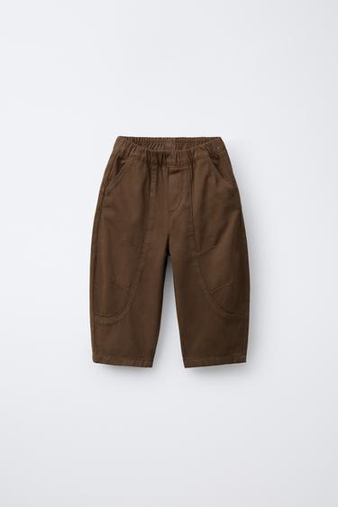 SOFT BALLOON TROUSERS - Brown nga Zara - Imazh 0