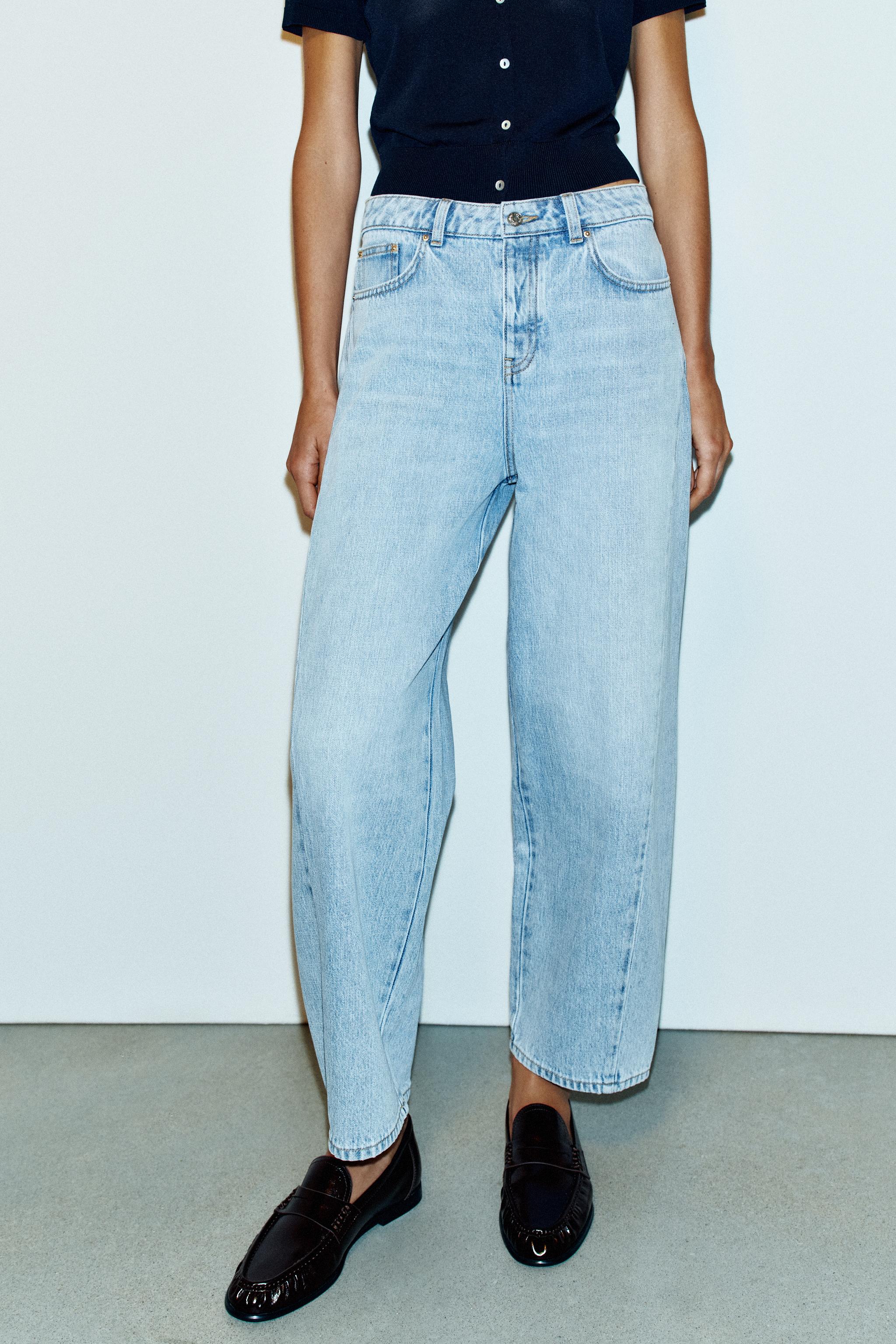 Zara Z1975 YÜKSEK BEL DİKİŞ DETAYLI BARREL JEAN görsel 2