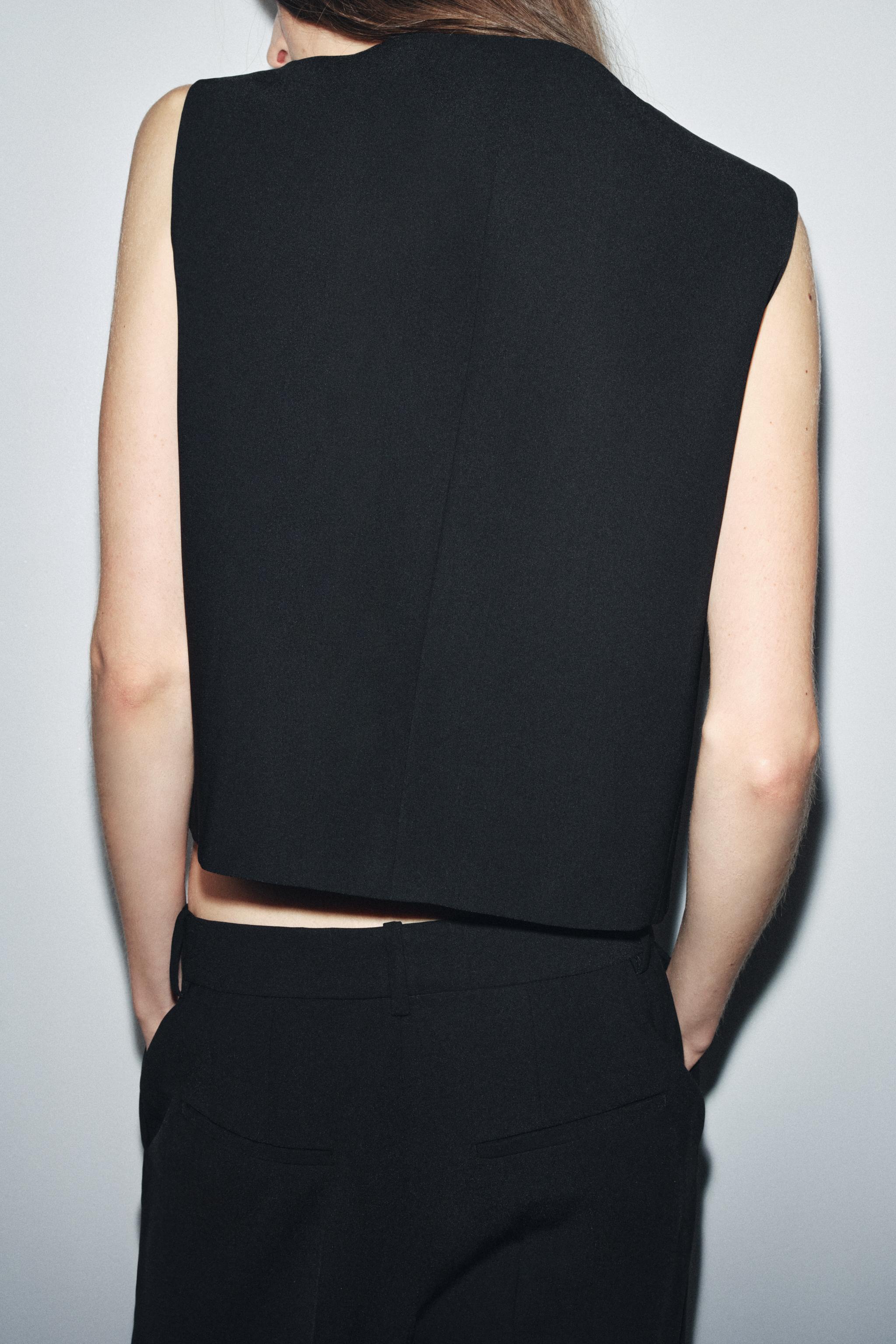 ボタン留めダブルブレストベスト ZW COLLECTION - ブラック | ZARA