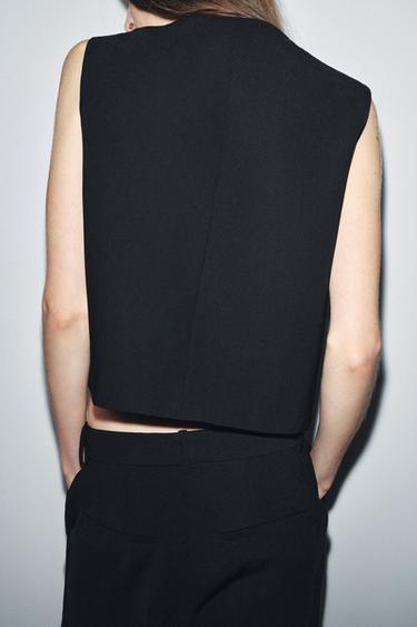 DOUBLE-BREASTED BUTTON WAISTCOAT ZW COLLECTION - Black by Zara - Image 2