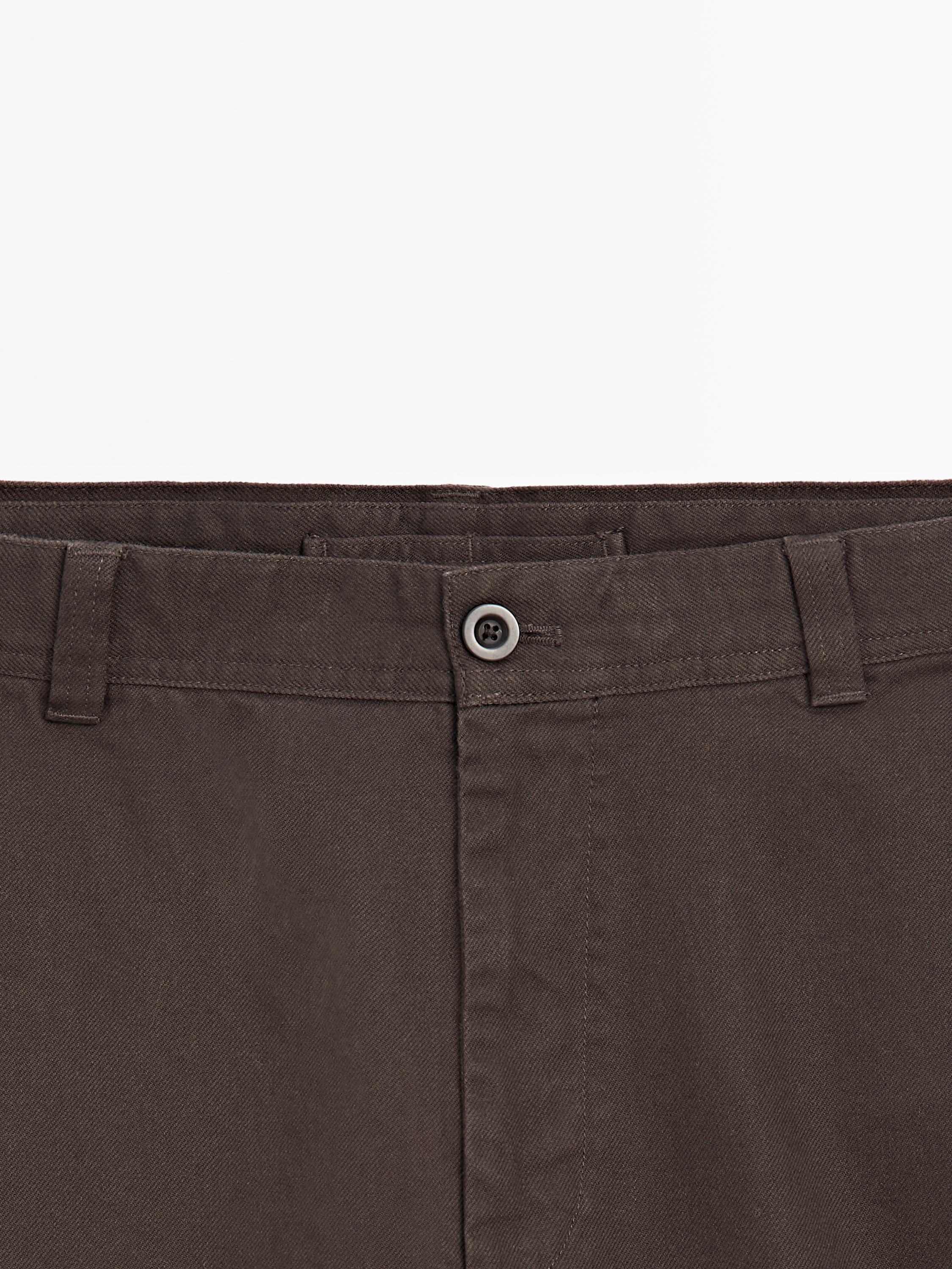 100% cotton wide-leg trousers