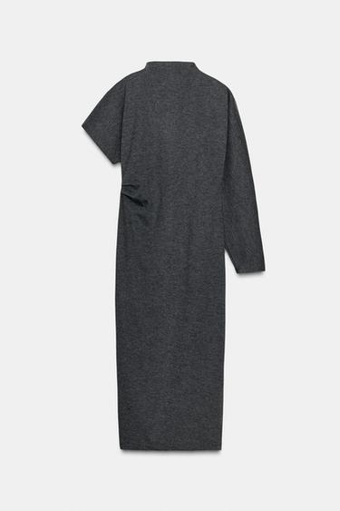 ASYMMETRIC LONG DRESS - Anthracite grey by Zara - Image 8
