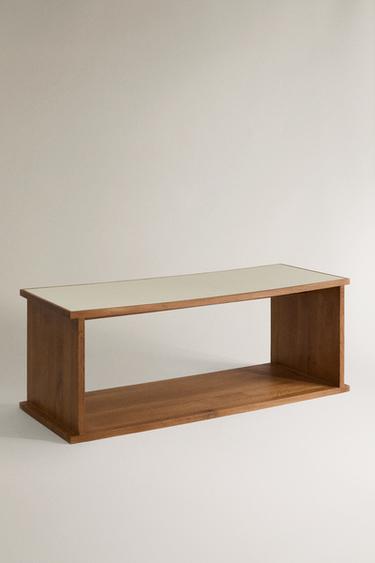 وحدة تخزين من السنديان والجلد - بيج فاتح الخاص بـ Zara