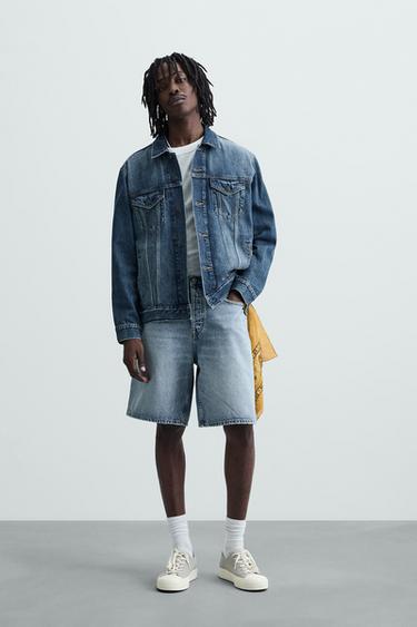 BERMUDA DENIM STRAIGHT FIT - Azul medio de Zara - Imagen 0