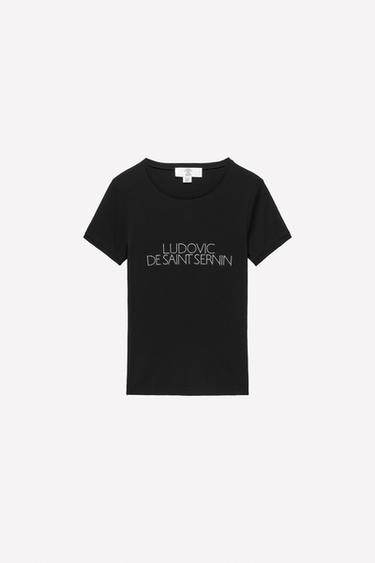 SHINY TEXT T-SHIRT LUDOVIC DE SAINT SERNIN x ZARA - Black by Zara