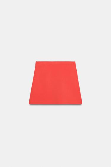MINI JUPE EN MAILLE - Corail rouge de Zara - Image 7