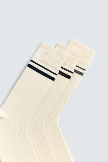 3-PACK OF STRIPED SOCKS - Ecru by Zara - Image 2