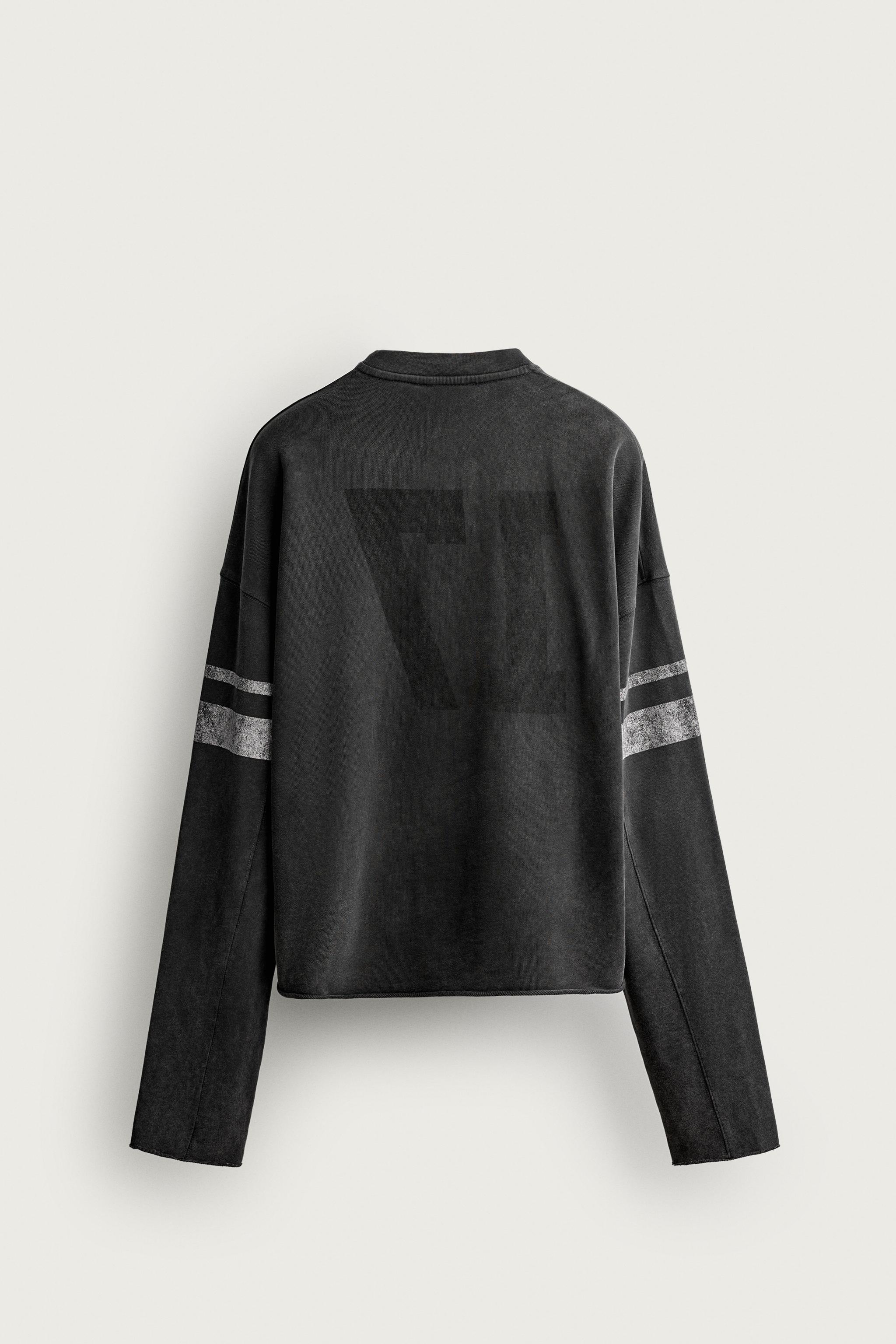Мужские худи Zara VINTAGE WASHED PATCH CROPPED SWEATSHIRT — фото 8