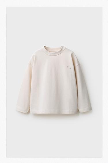 ФУТБОЛКА HEAVYWEIGHT З ВИШИВКОЮ - Сіровато-бежевий колір Zara