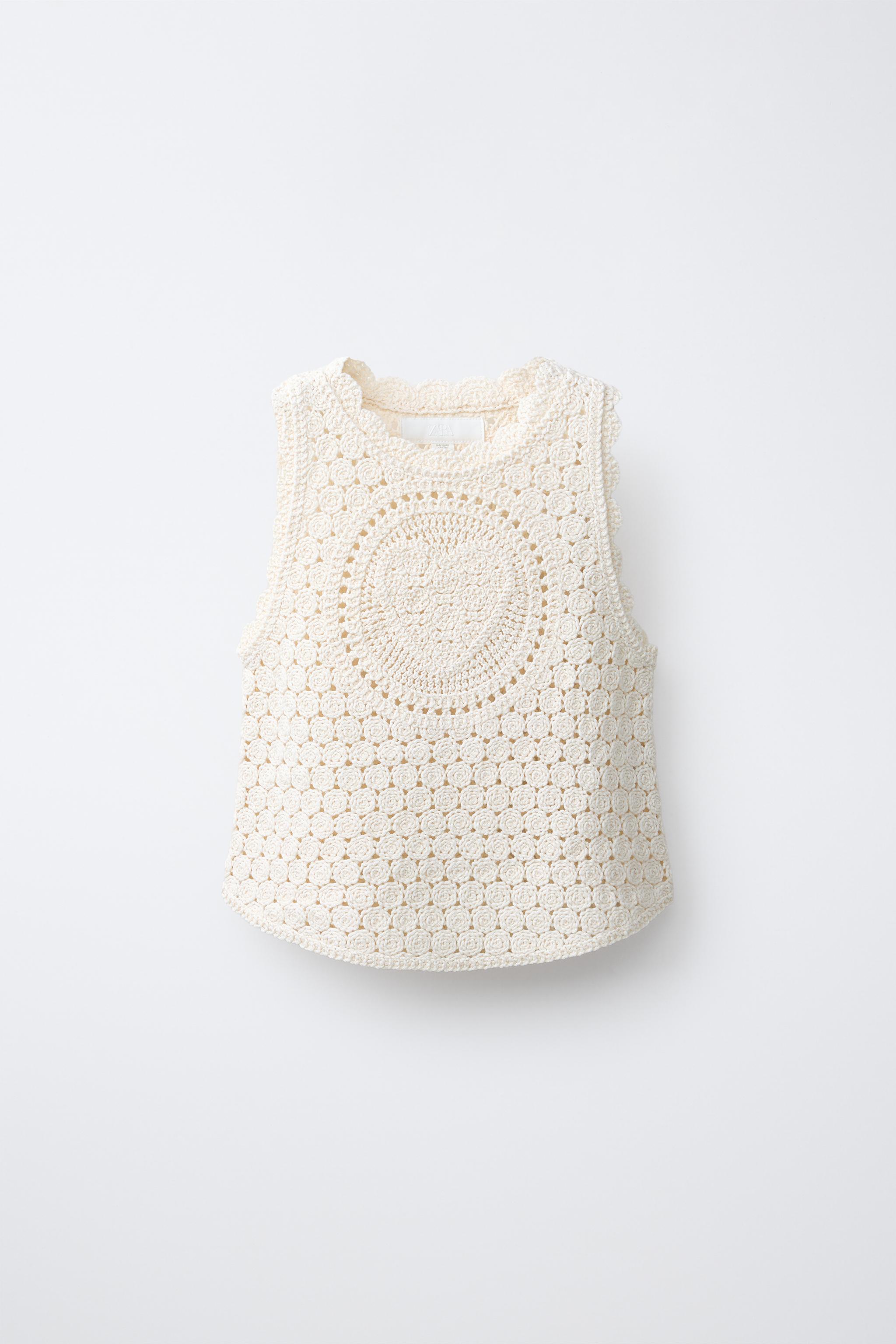 ☆新品未開封☆Heart crochet knit tops HEART CROCHET KNIT TOP - Ecru | ZARA Canada