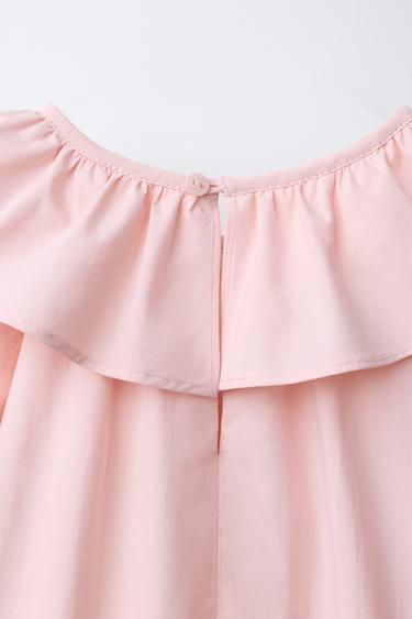 ROBE EN POPELINE AVEC LAÇAGES - Rose de Zara - Image 3