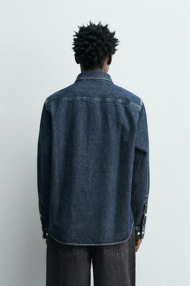 RELAXED FIT DENIM SHIRT - Blue by Zara - Image 2