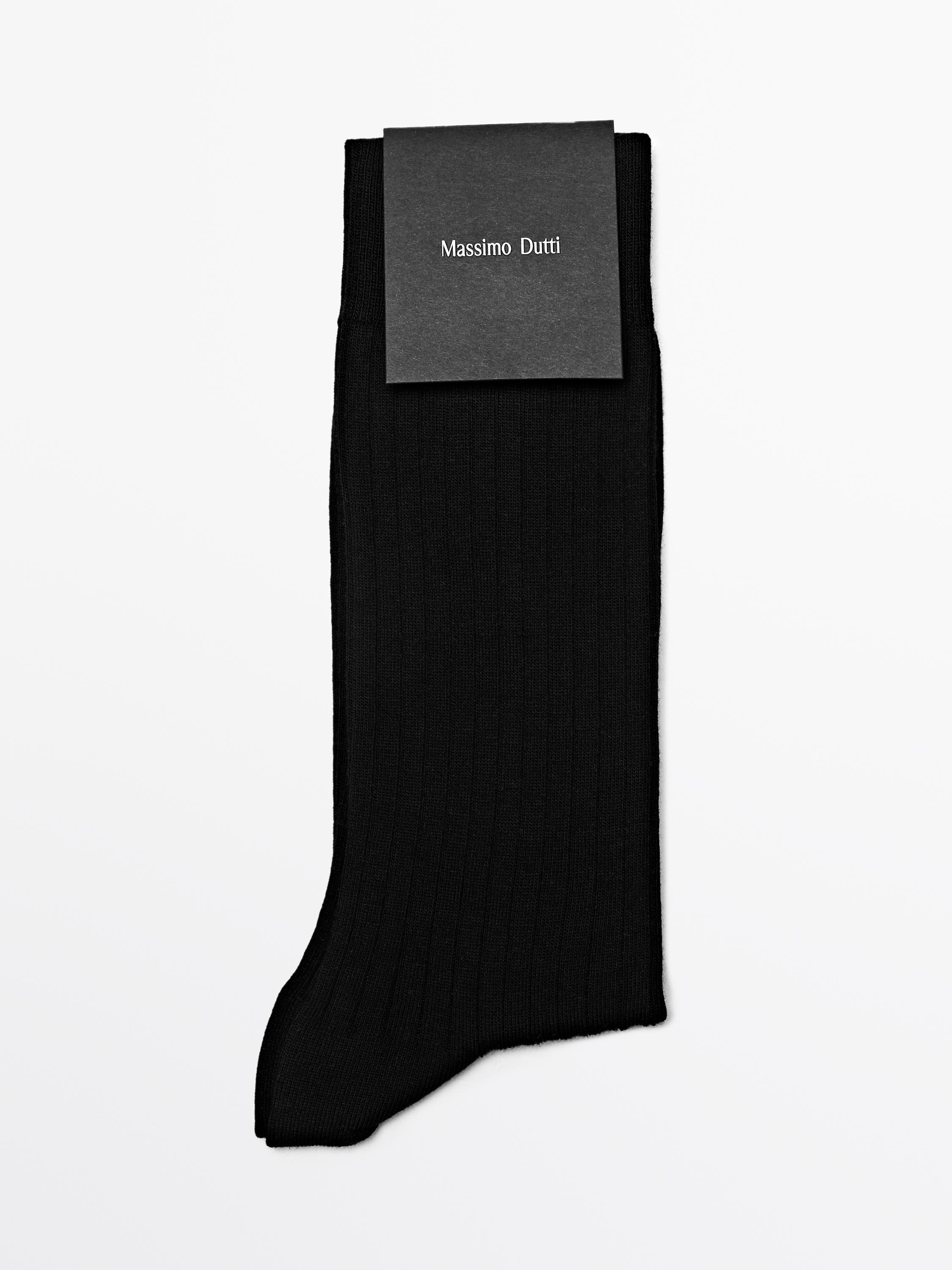 Ribbed cotton blend socks