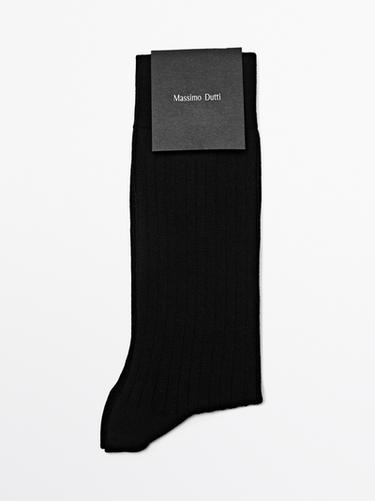 Zara Ribbed cotton blend socks - Black