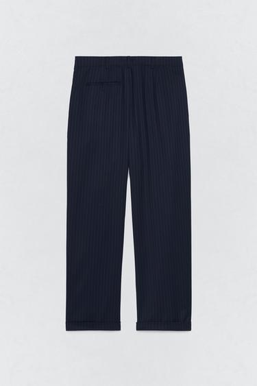 PINSTRIPED SUIT TROUSERS SOSHIOTSUKI x ZARA - Navy blue by Zara - Image 4