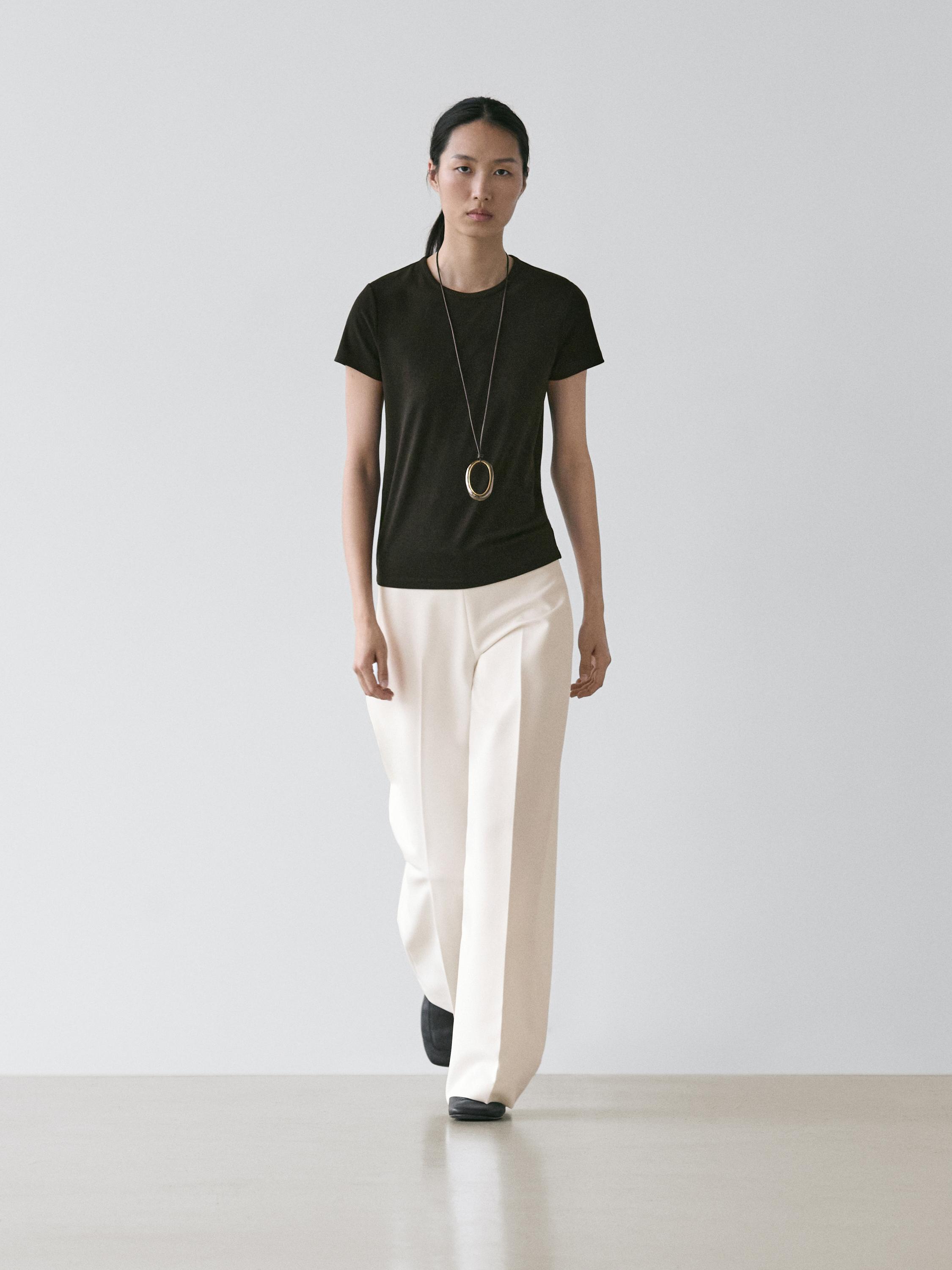 Lyocell blend short sleeve T-shirt