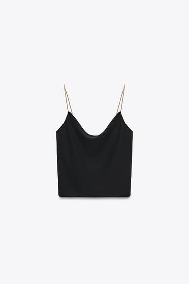 CHAIN STRAP CAMISOLE TOP - Black by Zara - Image 6