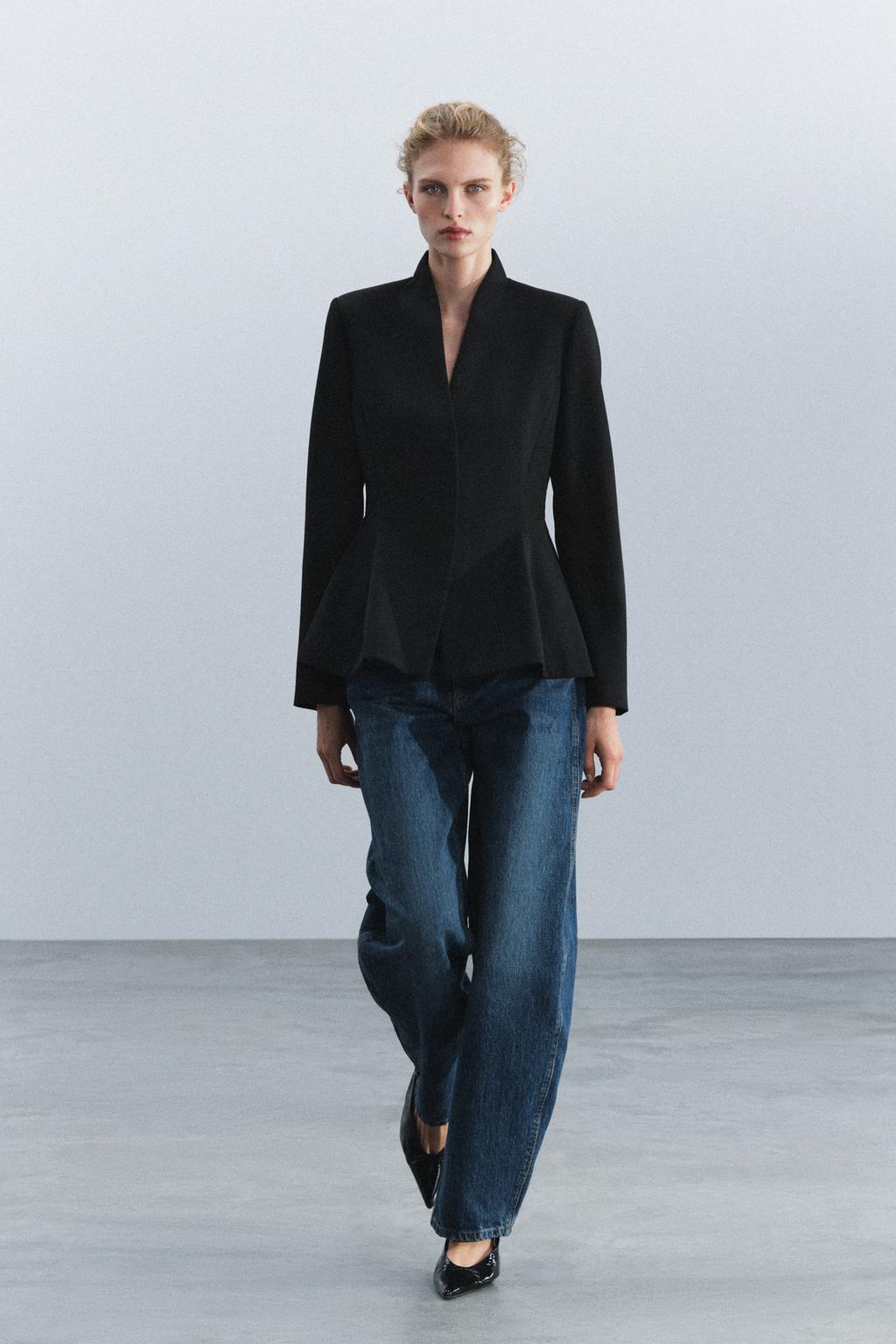 ZW COLLECTION WOOL BLEND PEPLUM BLAZER