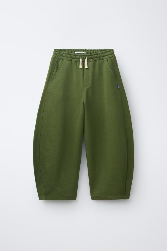 BARREL PLUSH TROUSERS - GREEN by Zara - Image 0