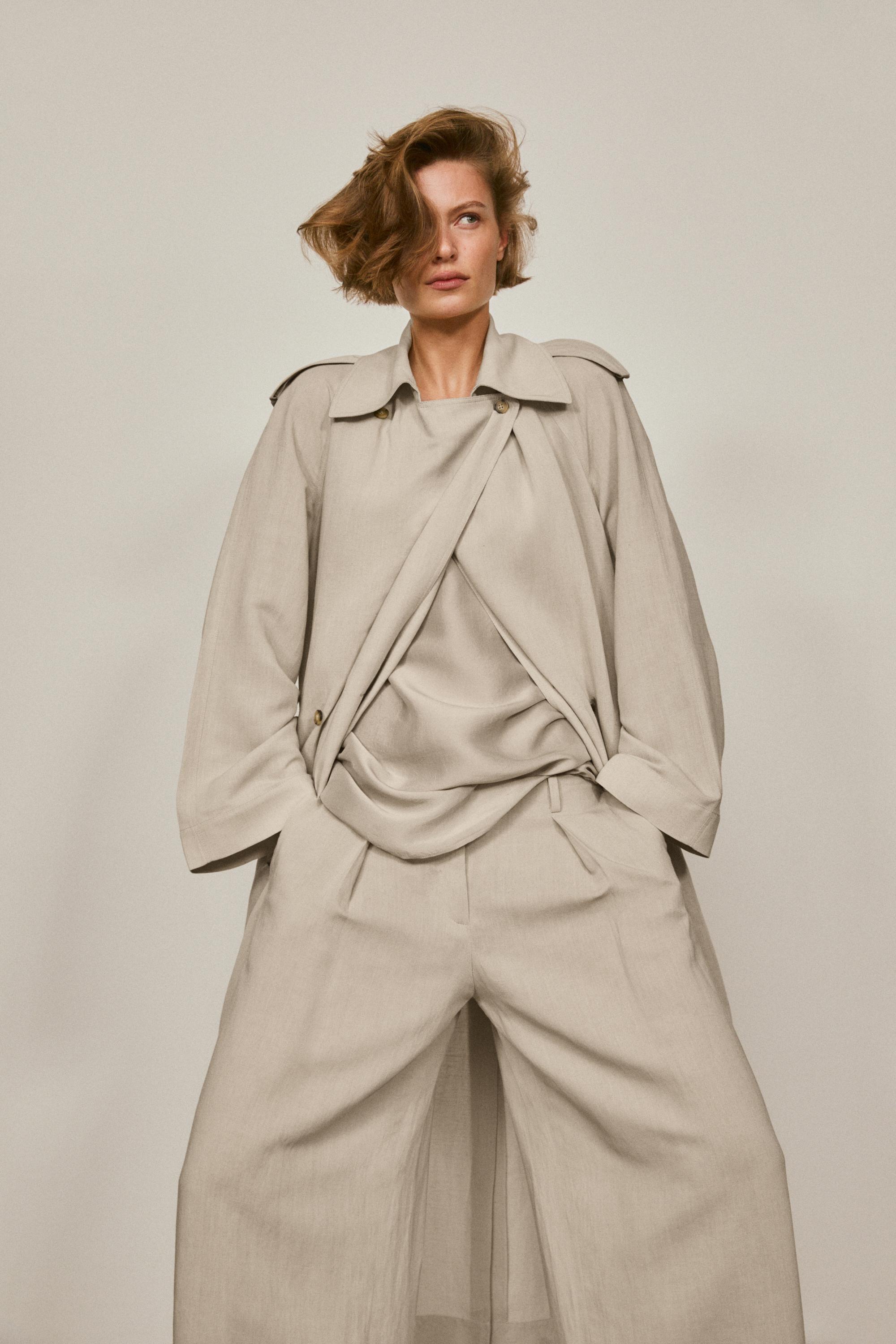 Oversize linen blend trench coat - LIMITED EDITION