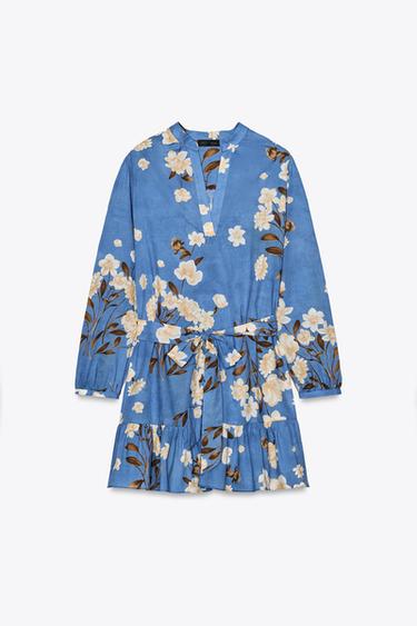 ZW COLLECTION PRINTED SHORT DRESS - Bluish by Zara