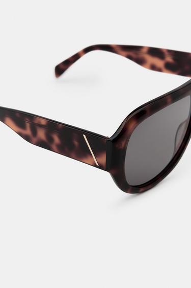 AVIATOR STYLE SUNGLASSES - Brown by Zara - Image 3