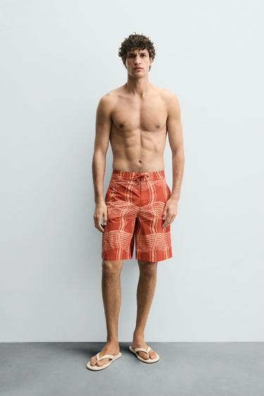 QUẦN SHORT BƠI ỐNG DÀI HỌA TIẾT © OTIS KWAME KYE QUAICOE - Màu cam từ Zara - Hình ảnh 0