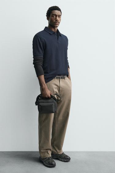 RUBBERISED TEXTURED CROSSBODY BAG - Black by Zara - Image 0