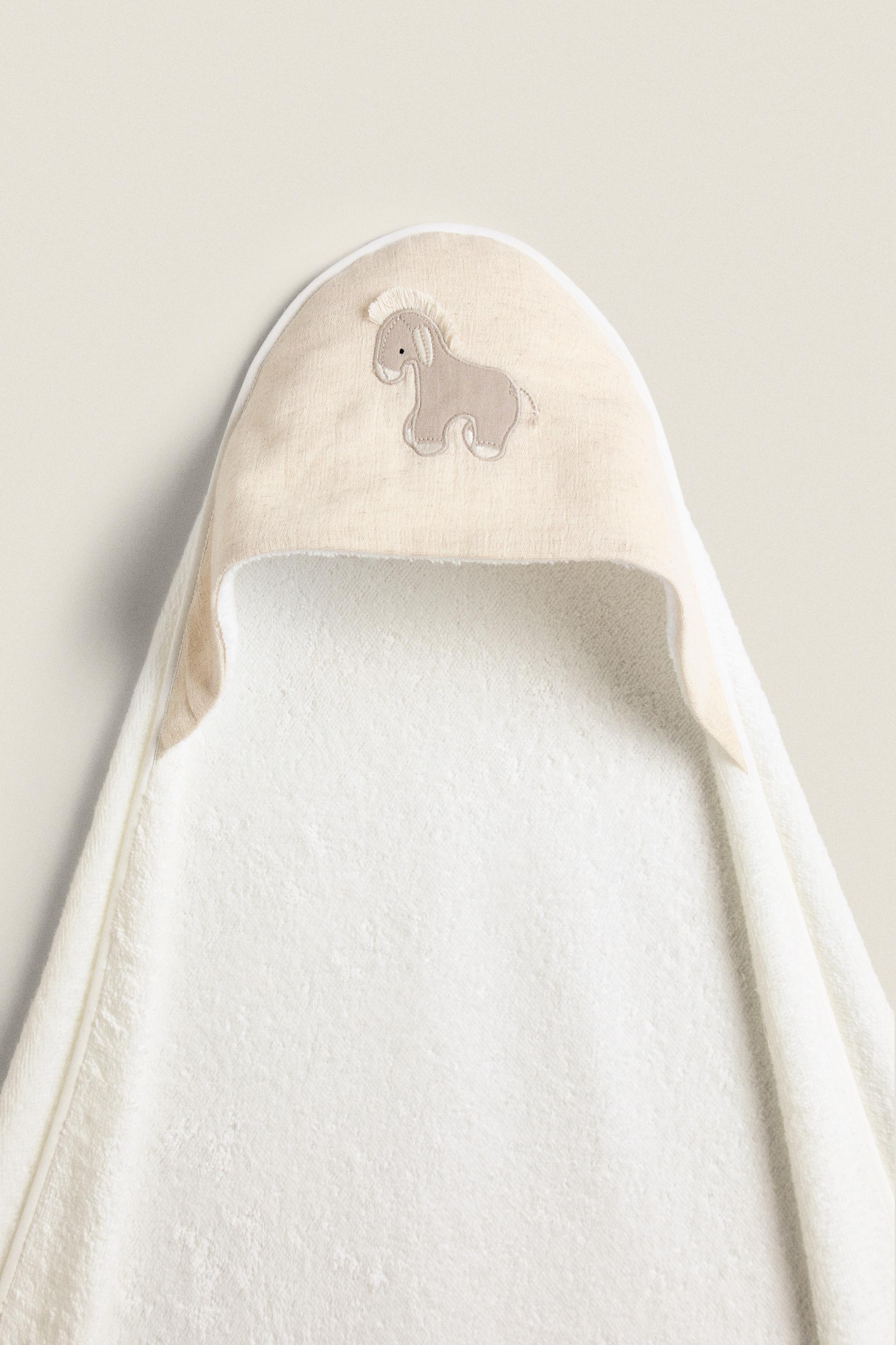 DONKEY HOODED BABY TOWEL - Light beige | ZARA Ireland