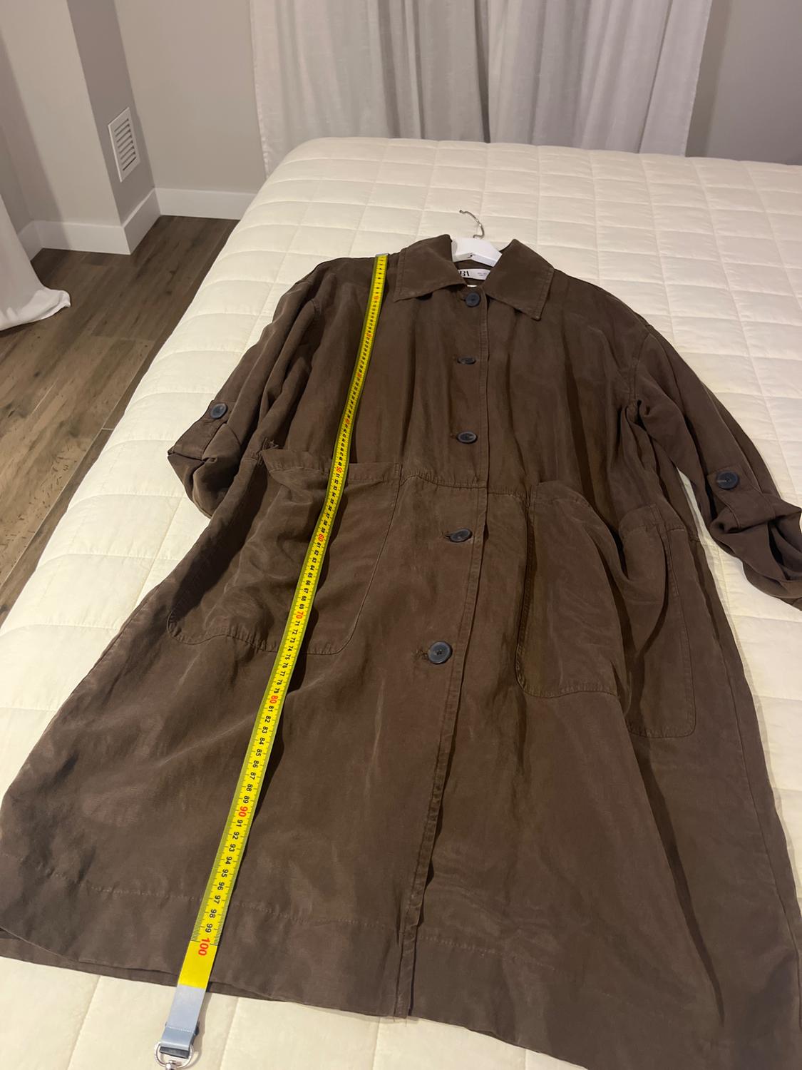 LINEN BLEND FLOWING TRENCH COAT - Image 4