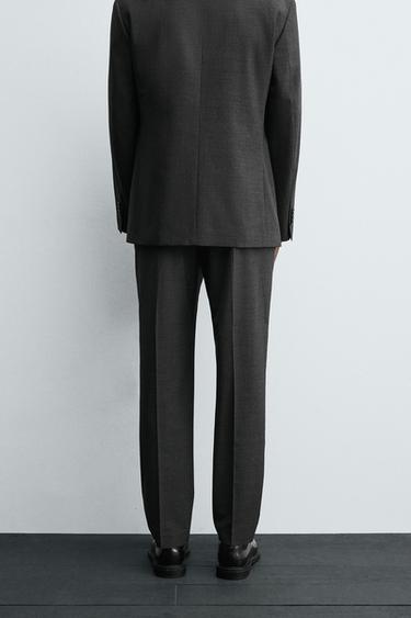 CHECK SUIT TROUSERS - Anthracite Grey by Zara - Image 2