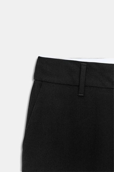 PANTALON DROIT TAILLE BASSE - Noir de Zara - Image 9
