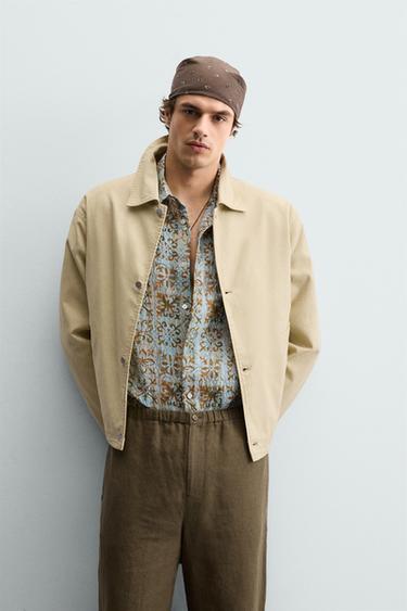 JACKE IM RELAXED FIT MIT KONTRASTFUTTER - grau-beige von Zara