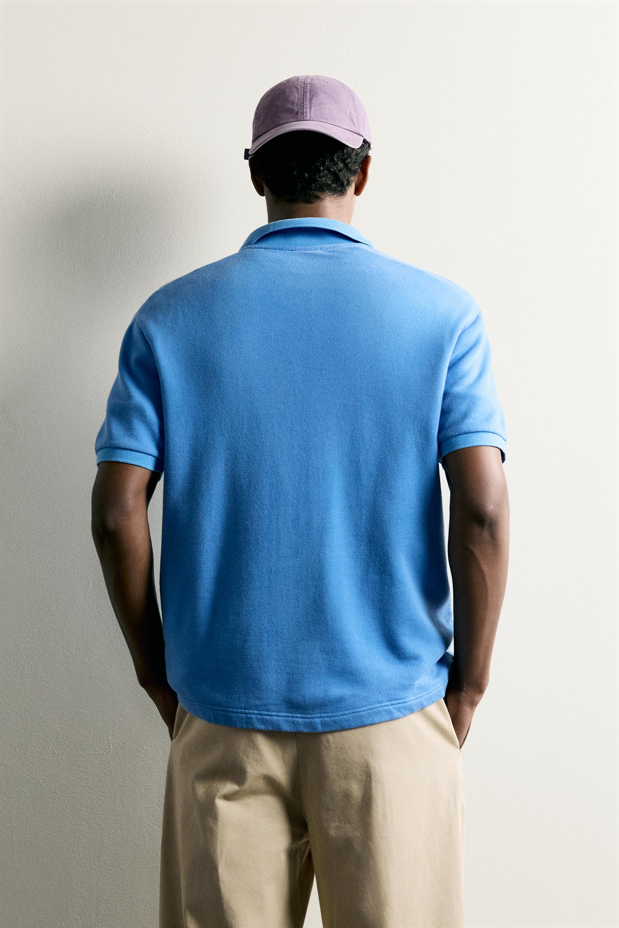Мужские худи Zara SHORT SLEEVE REGULAR FIT POLO SWEATSHIRT — фото 3
