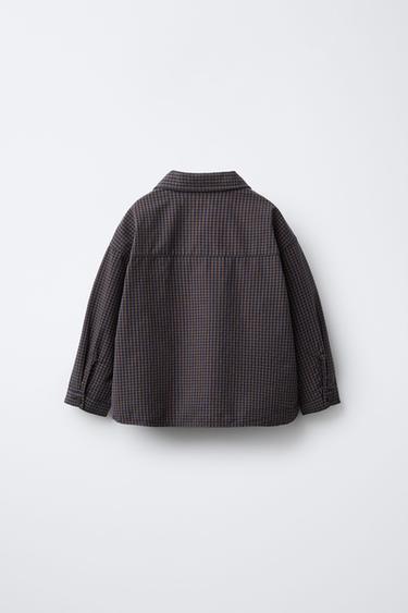 GINGHAM CHECK SHIRT - Brown-Blue by Zara - Image 1