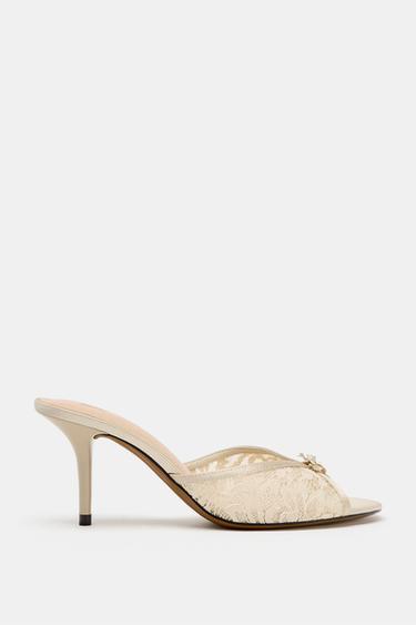 EMBROIDERED MULE HEELS - by Zara