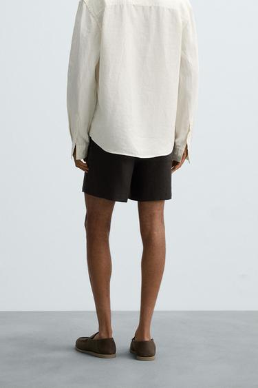 100% LINEN BERMUDA SHORTS - Anthracite grey by Zara - Image 2