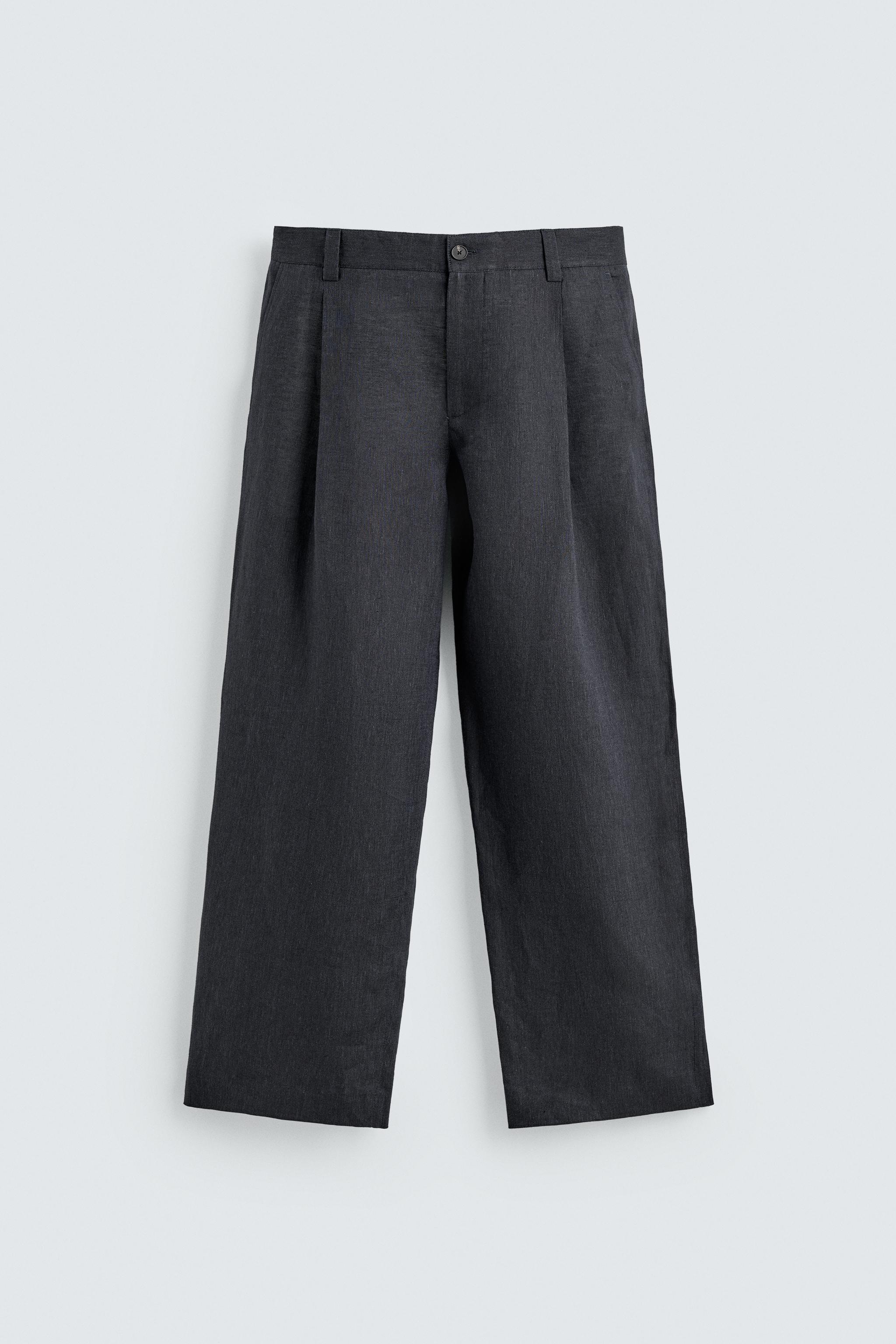 100% LINEN PLEATED PANTS