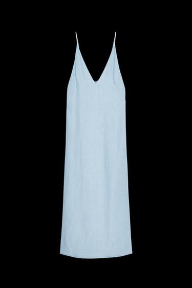 Zara FLOWY MIDI DRESS - Light blue - Image 0