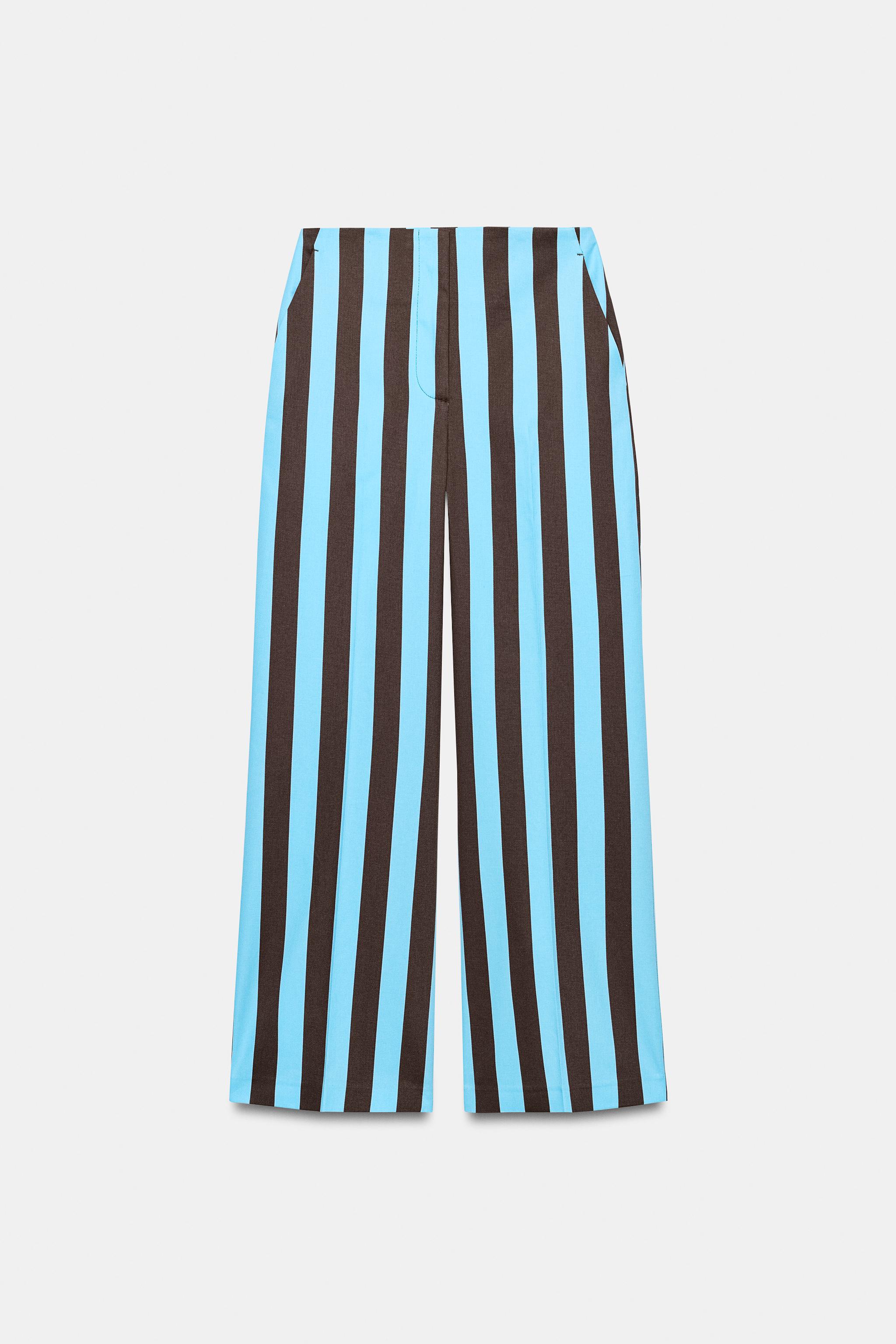 STRIPED STRAIGHT LEG PANTS