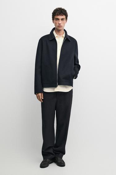 Zara Wool blend double fabric jacket - Deep blue - Image 0