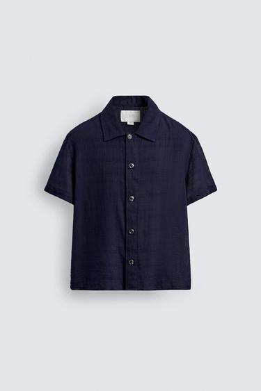 CAMISA RELAXED FIT SEMITRANSPARENTE - Azul da Zara