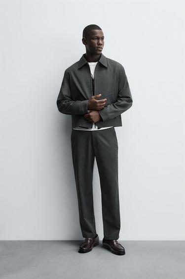 REGULAR FIT JOGGER WAIST TROUSERS - Dark khaki by Zara