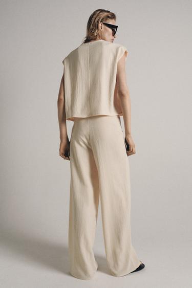 RUSTIC SLEEVELESS TOP - Ecru by Zara - Image 6