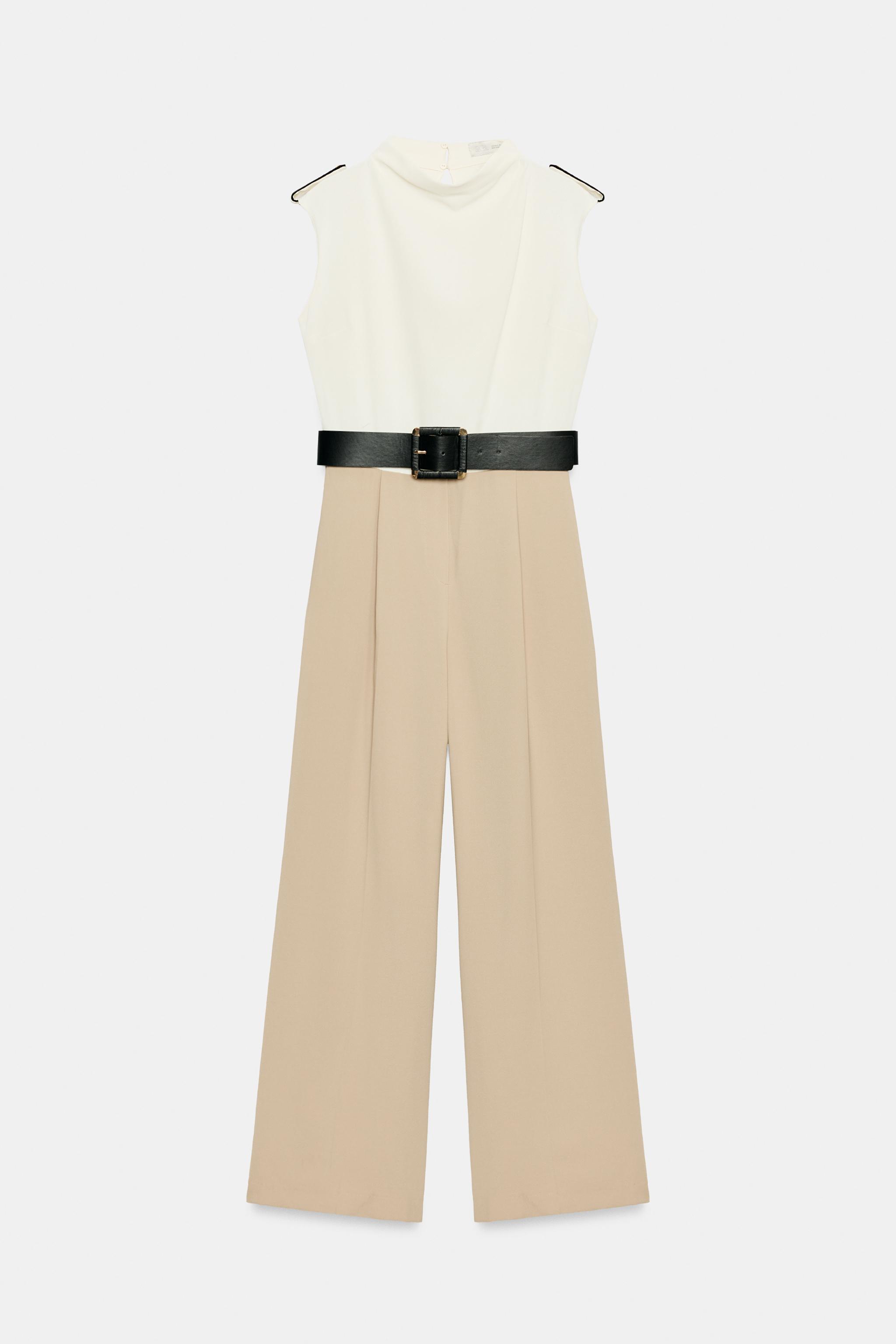 Женские комбинезоны Zara BELTED JUMPSUIT — фото 7