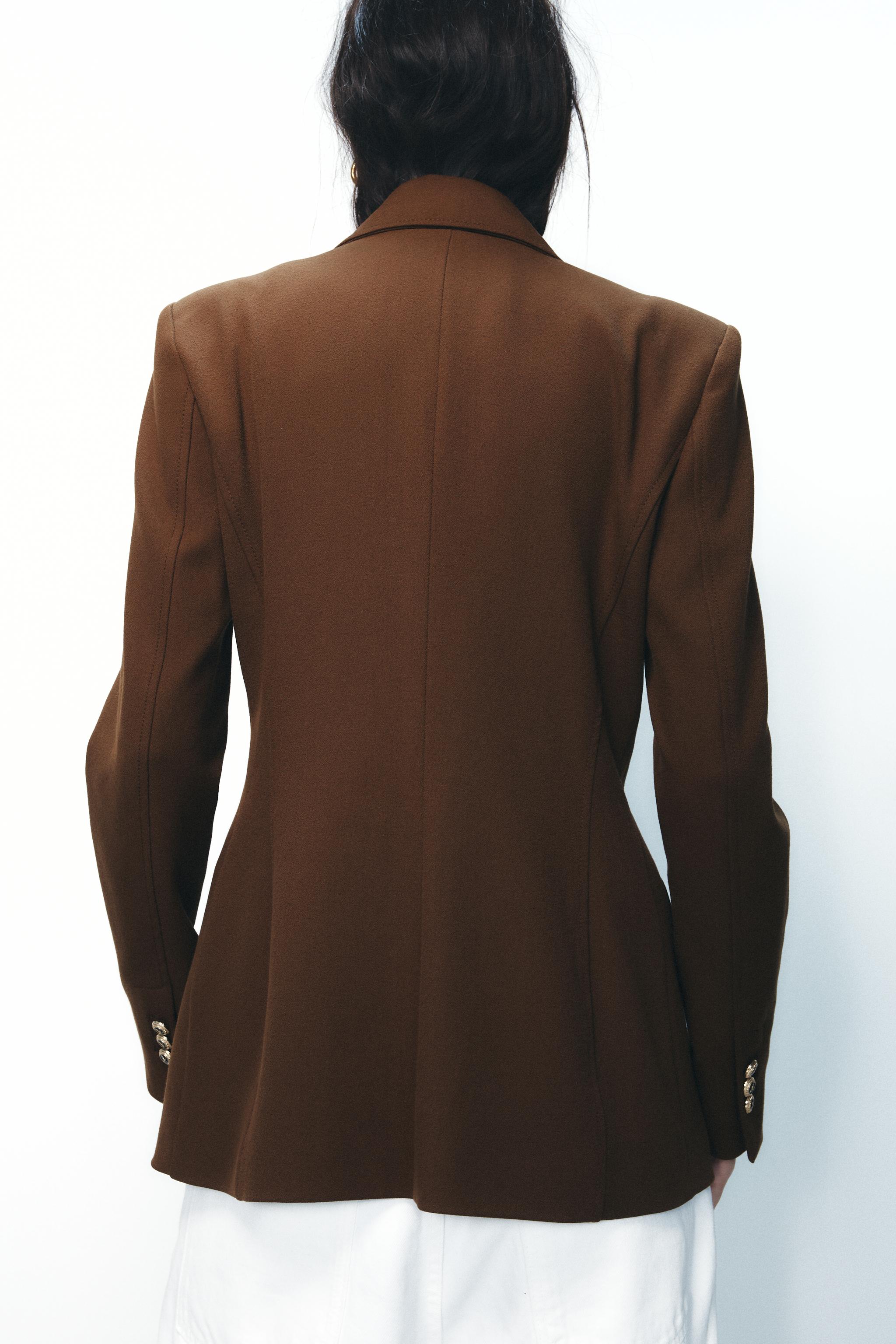 Double Breasted Blazer Zara Camel Blazer Gold Buttons Zara Double